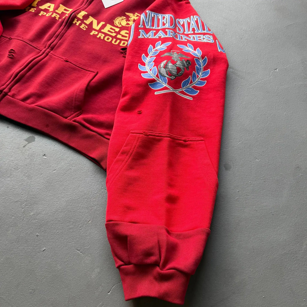 Red Marines Graphic Hoodie