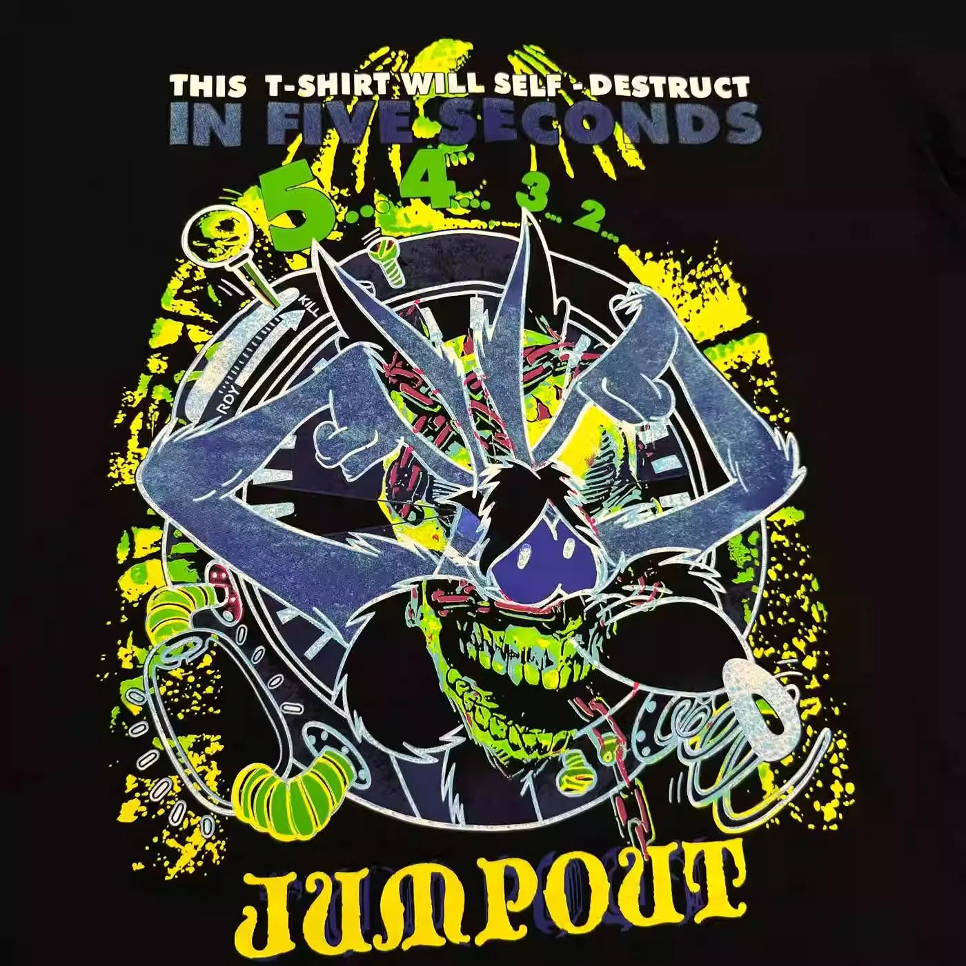 Black Jumpout Countdown Seconds Graphic Tee