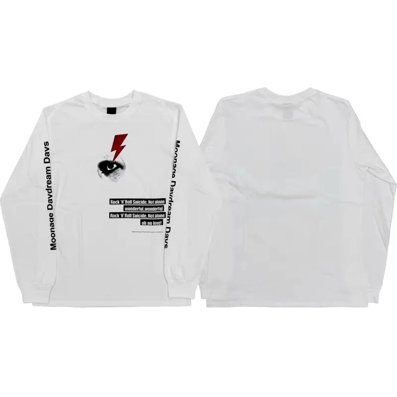 Gray David Bowie Long-Sleeve Graphic Tee