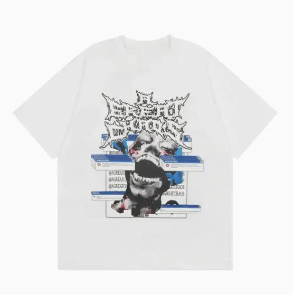 Black Statement Retro Illustration Graphic Tee