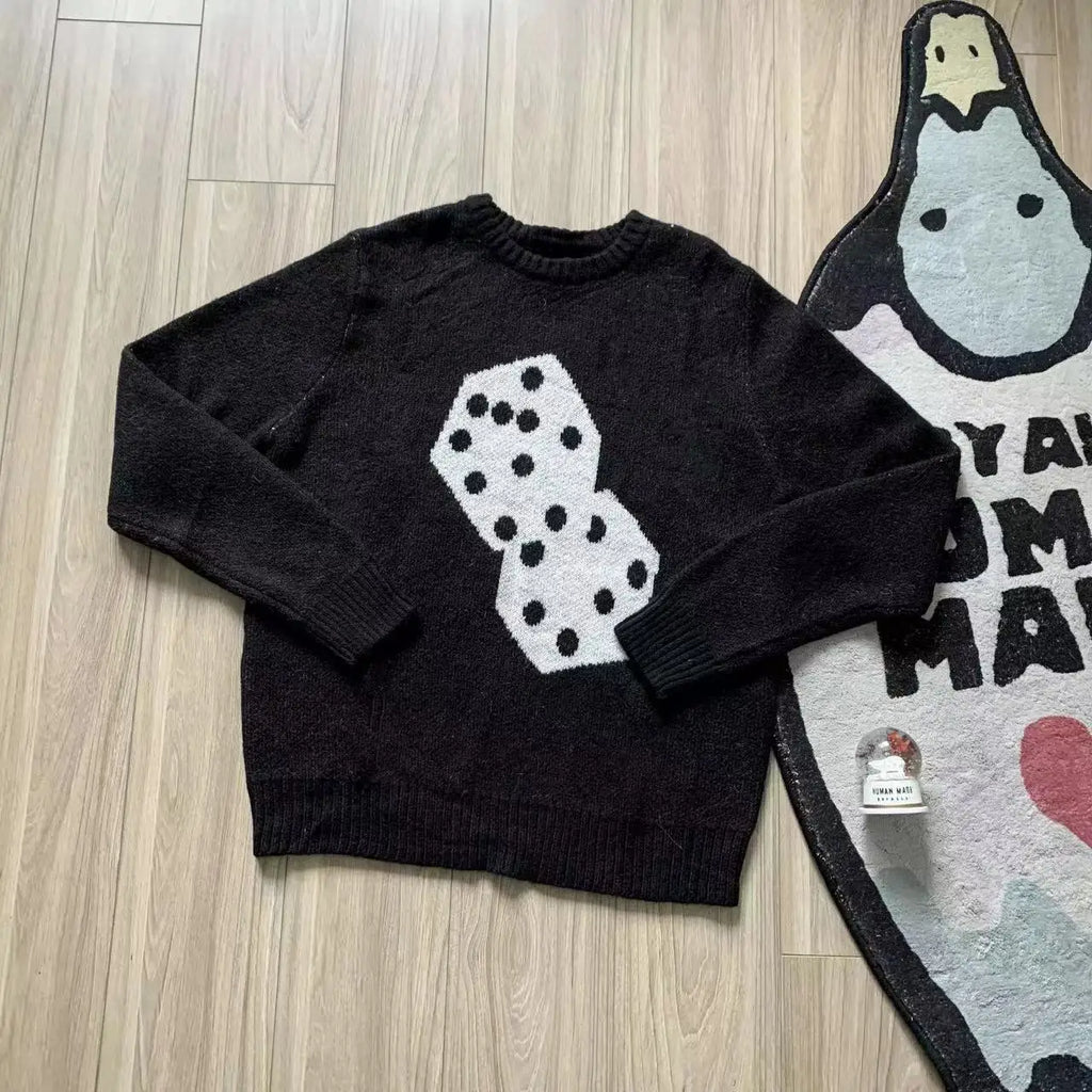 Billiards Black Eight Mohair Graphic Sweater