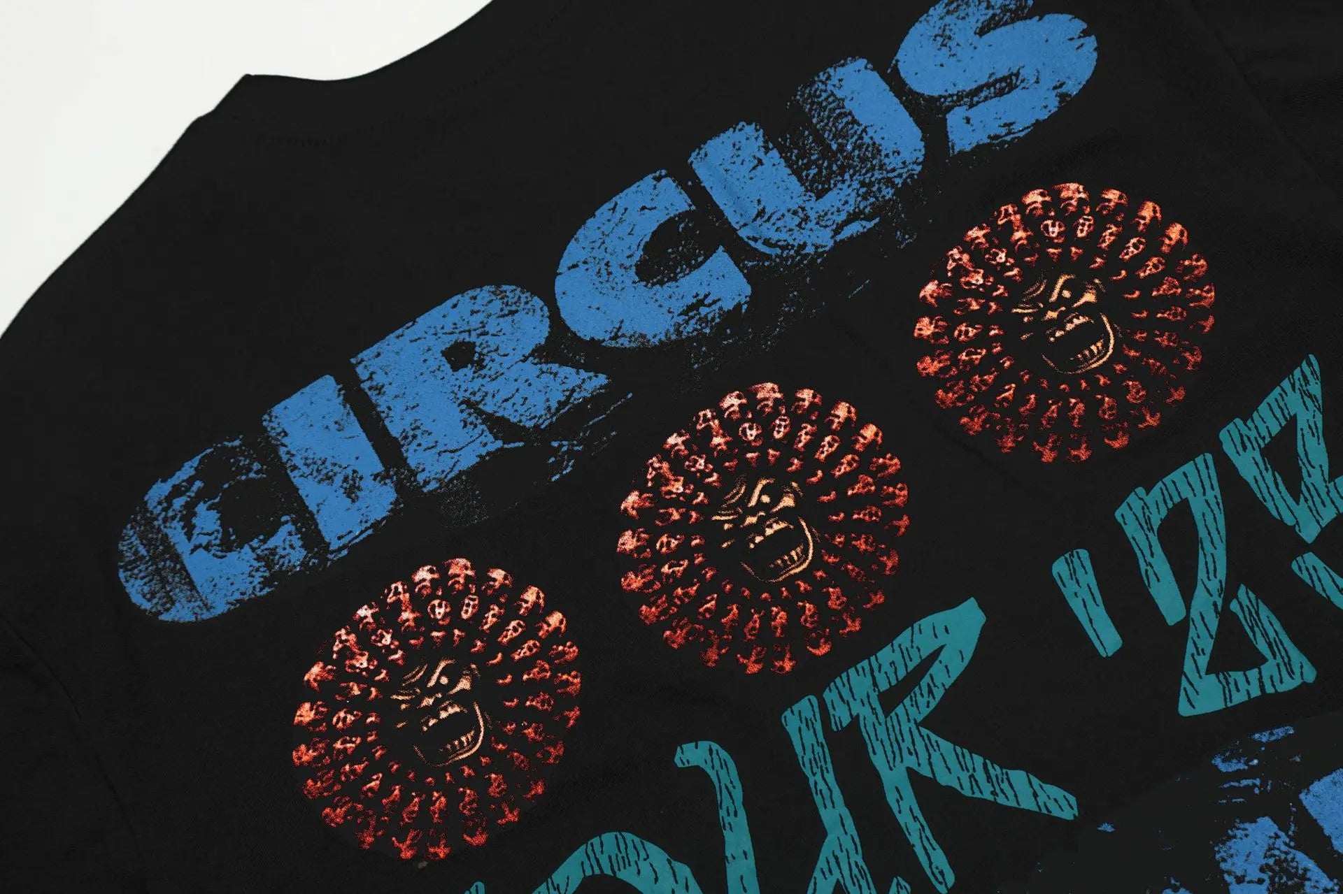 Black Statement Abstract Emblem Graphic Tee