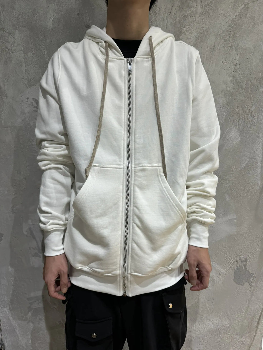 Beige Four Graphic Zip Hoodie