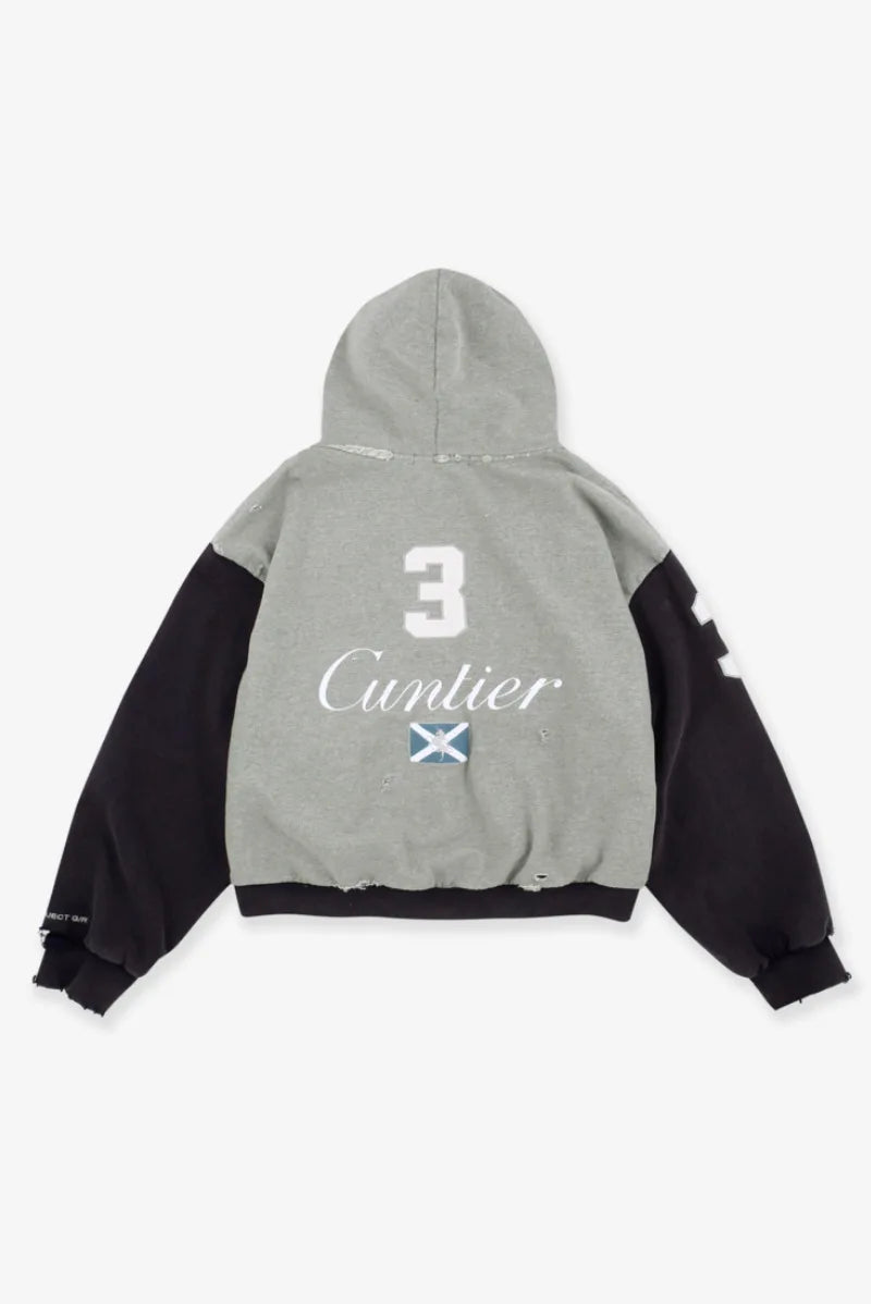 Beige Washed Bold Print Graphic Hoodie