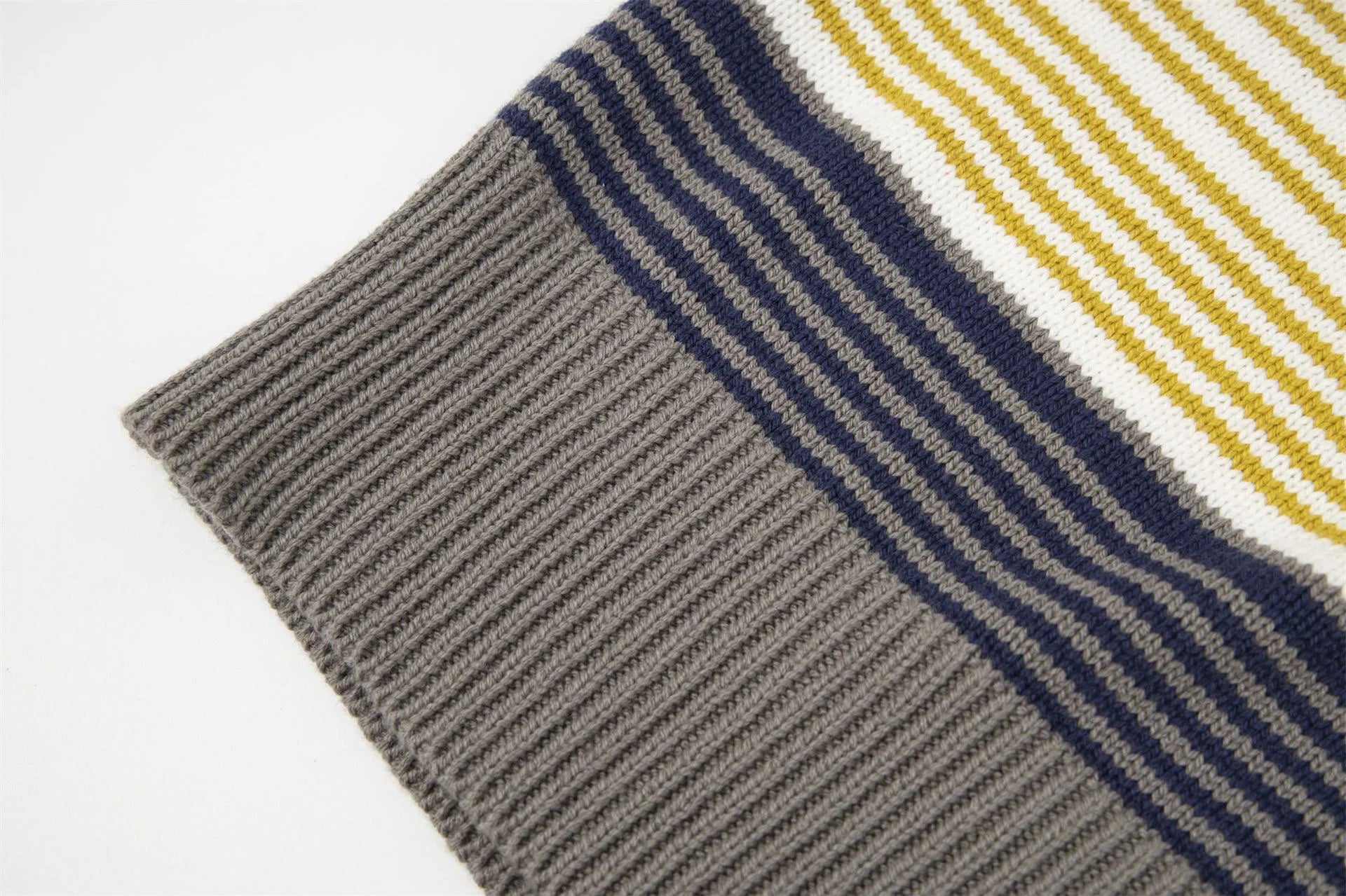 Green Striped Knit Cardigans Zip Cardigan