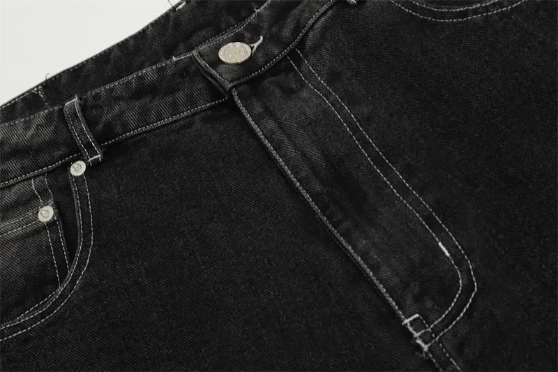 Black Skull Straight-Leg Jeans