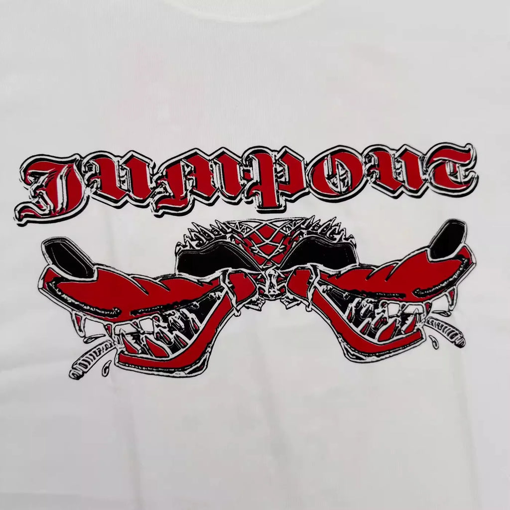 Beige Jumpout Dogs Tooth Graphic Tee