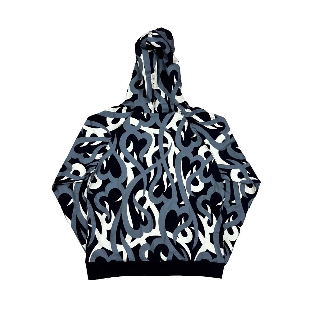 Black Tribal Camo Graphic Zip Hoodie