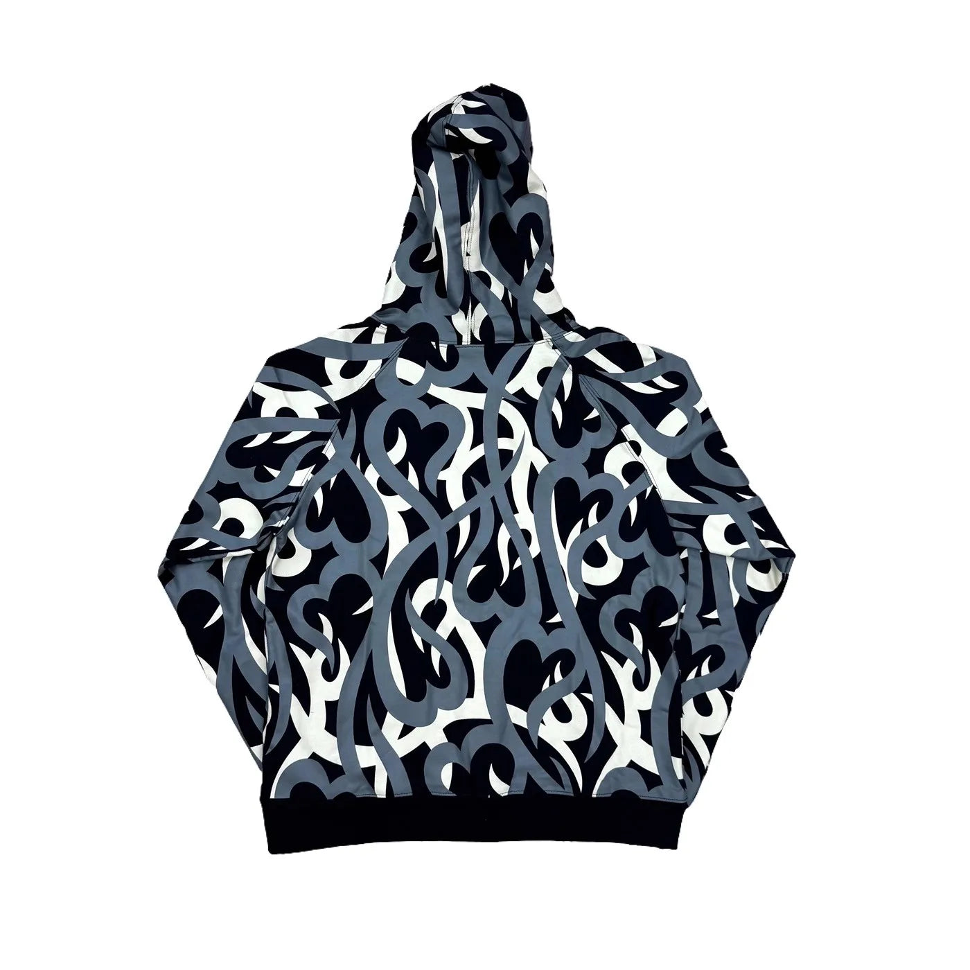 Black Tribal Camo Graphic Zip Hoodie