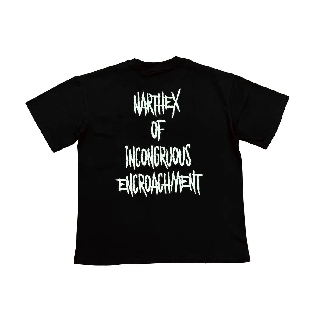 Black Narthex Incongruous Encroachment Graphic Tee