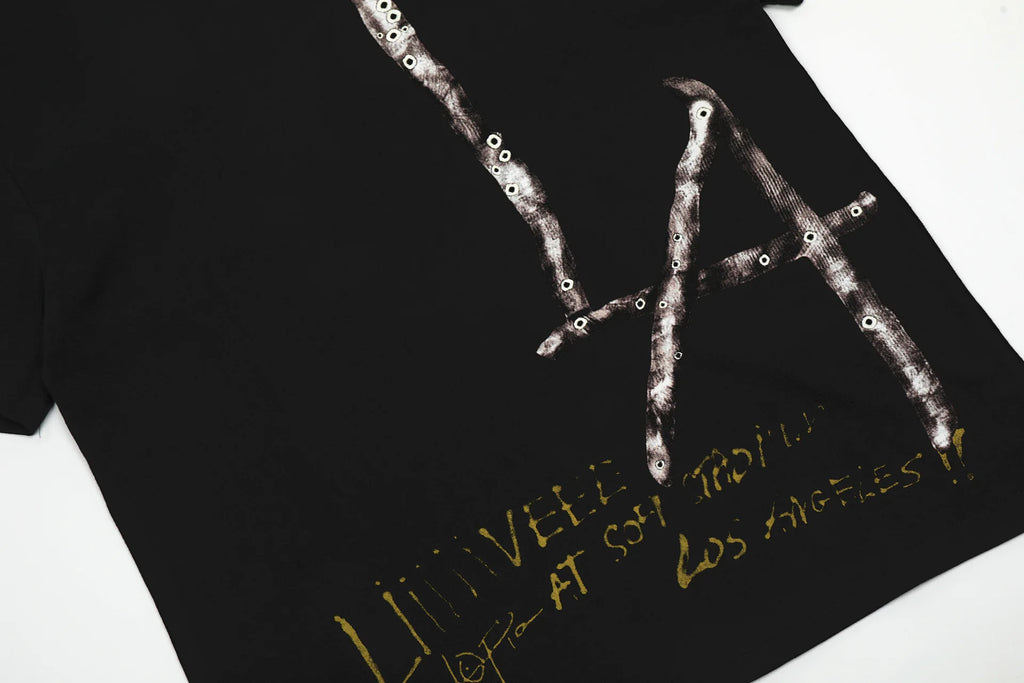 Black Statement Abstract Emblem Graphic Tee