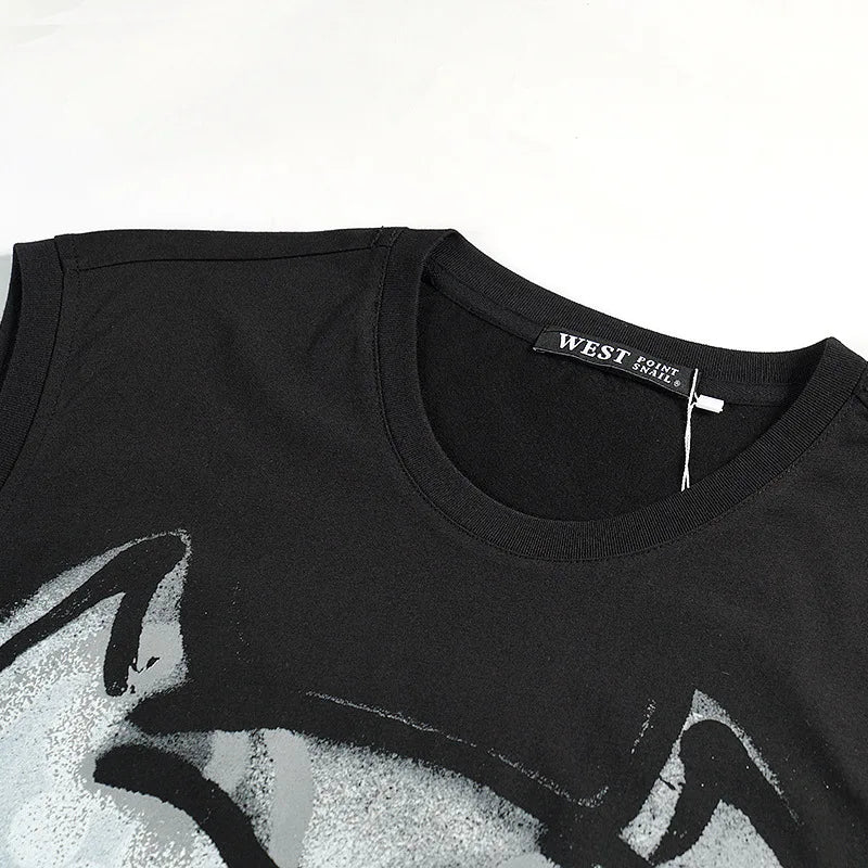 Black Bulldog Dog Punk Graphic Tank