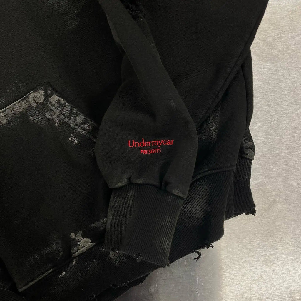 Beige Wash Graphic Hoodie