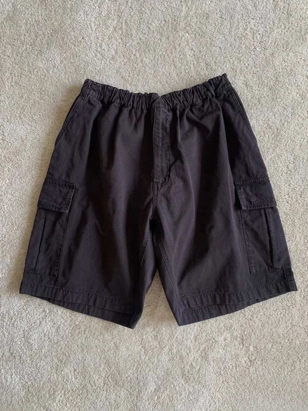 Beige Loose Cargo Shorts