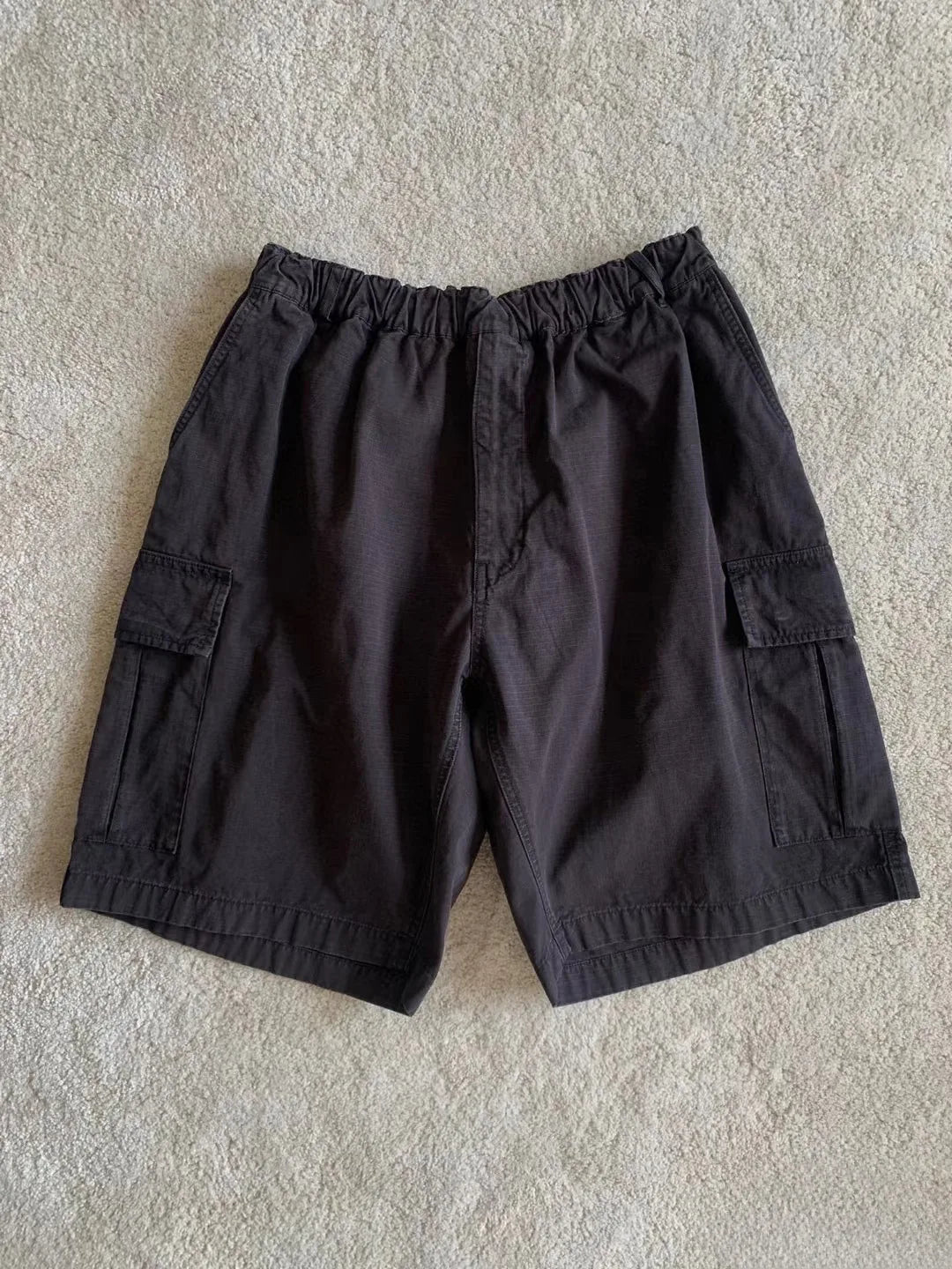 Beige Loose Cargo Shorts