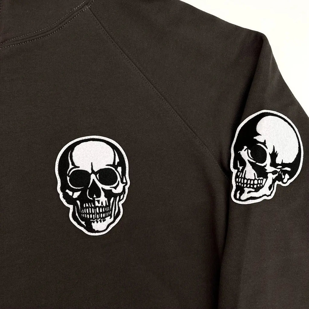 Black Skull Head Face Graphic Hoodie