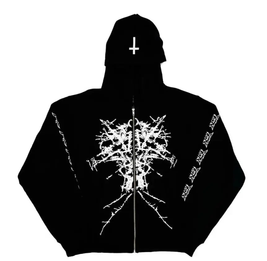 Black Hate Bold Artwork Graphic Hoodie