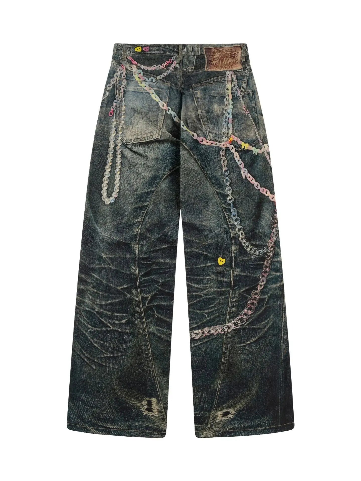 Black Candy Bold Print Straight-Leg Jeans