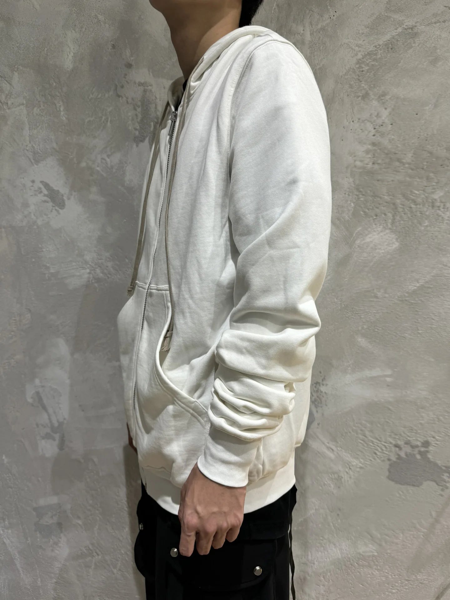 Beige Four Graphic Zip Hoodie