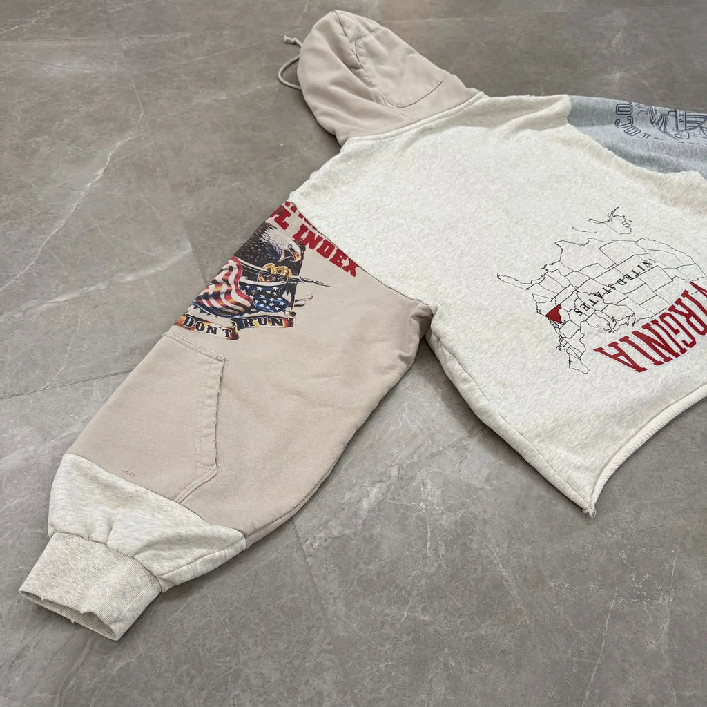 Beige Virginia Graphic Hoodie