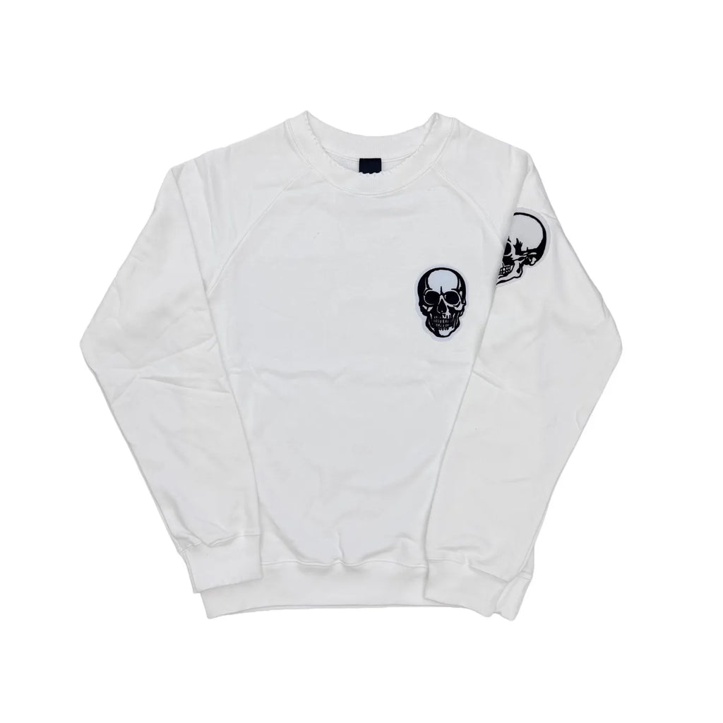 Charcoal Skull Face Graphic Hoodie