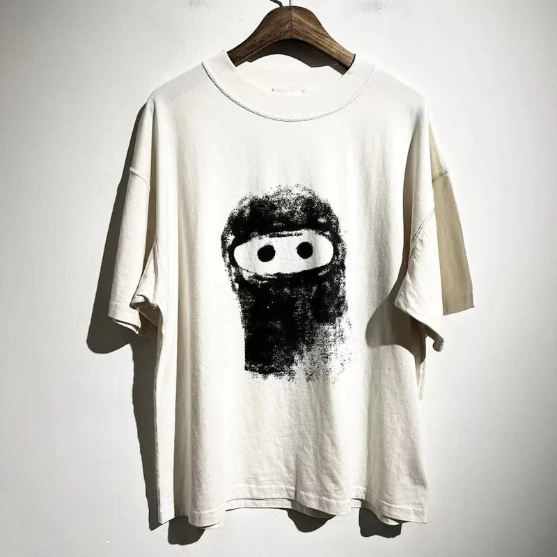 White Arnodefrance Ninja Sketch Graphic Tee