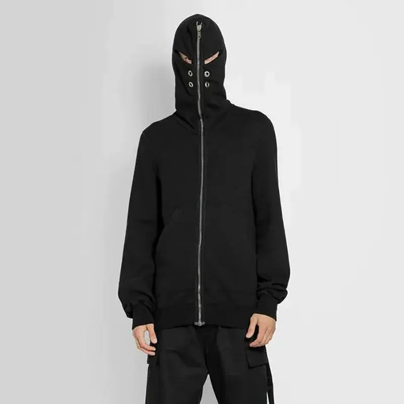 Black Four Graphic Zip Hoodie