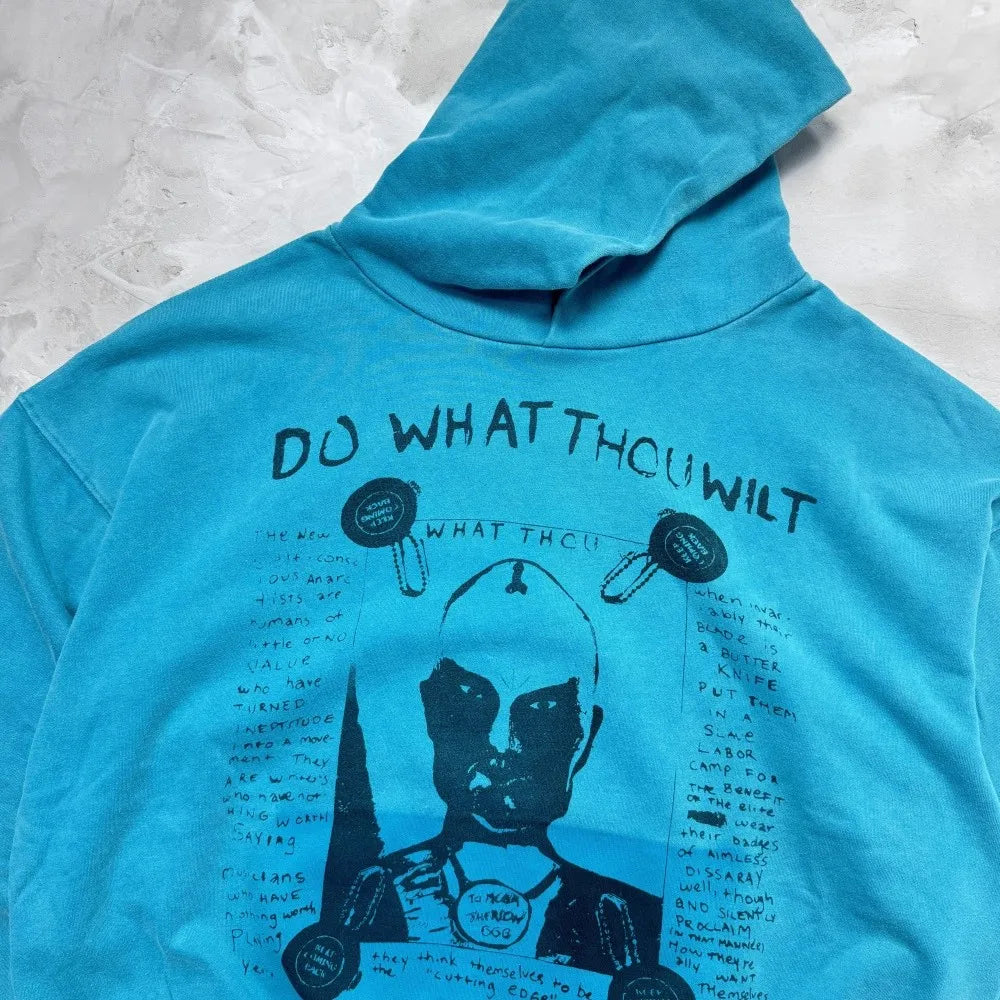 Blue What Thouwilt Graphic Hoodie
