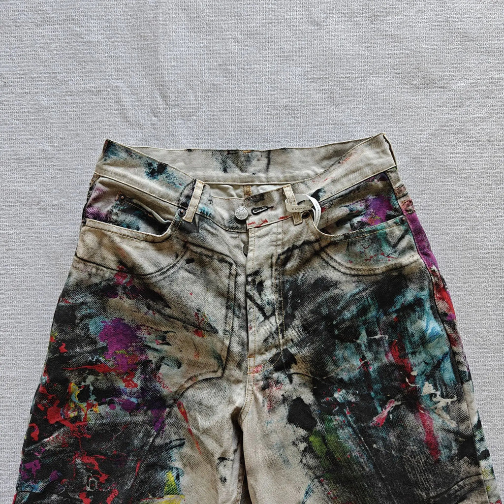 Beige Candy Ink Straight-Leg Jeans