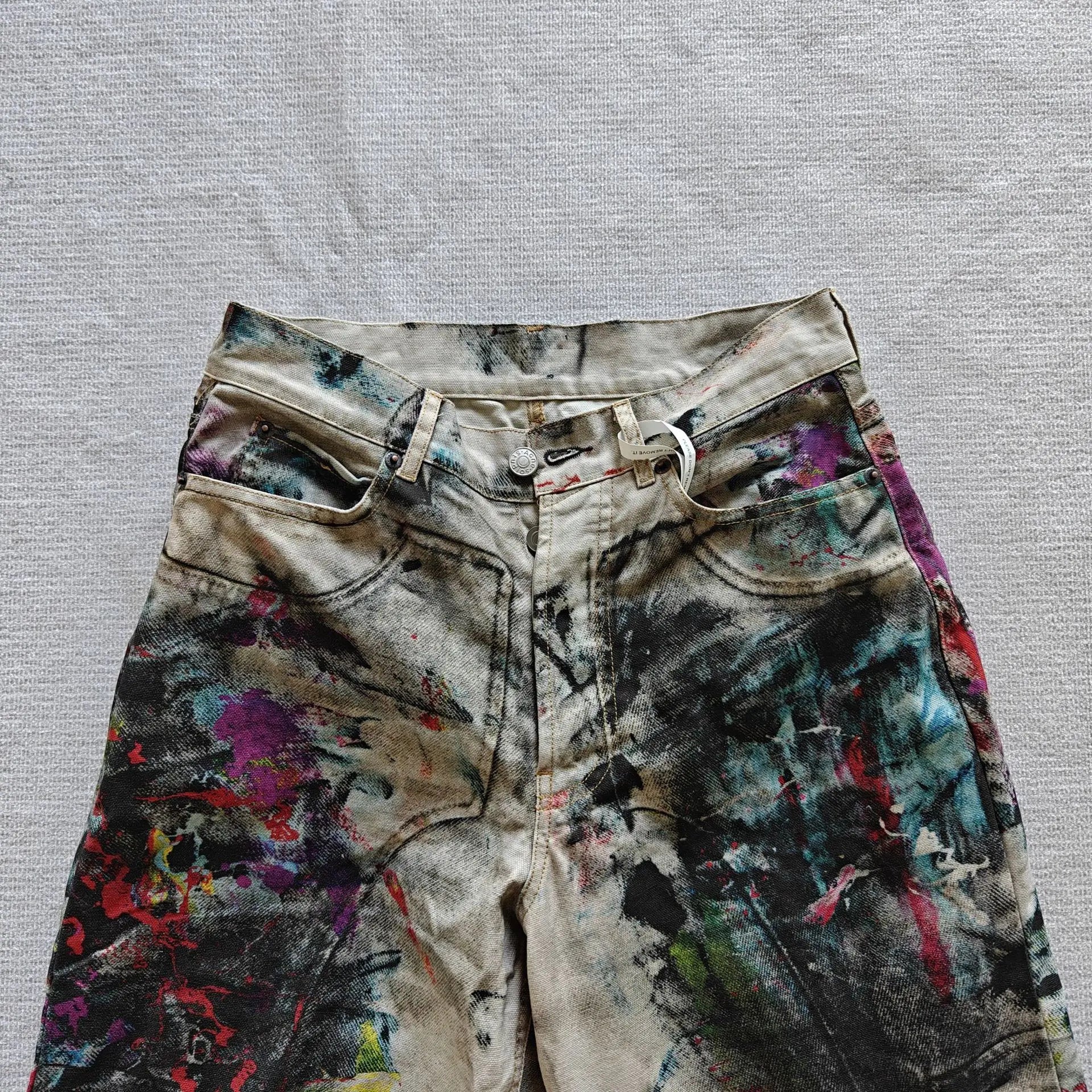 Beige Candy Ink Straight-Leg Jeans