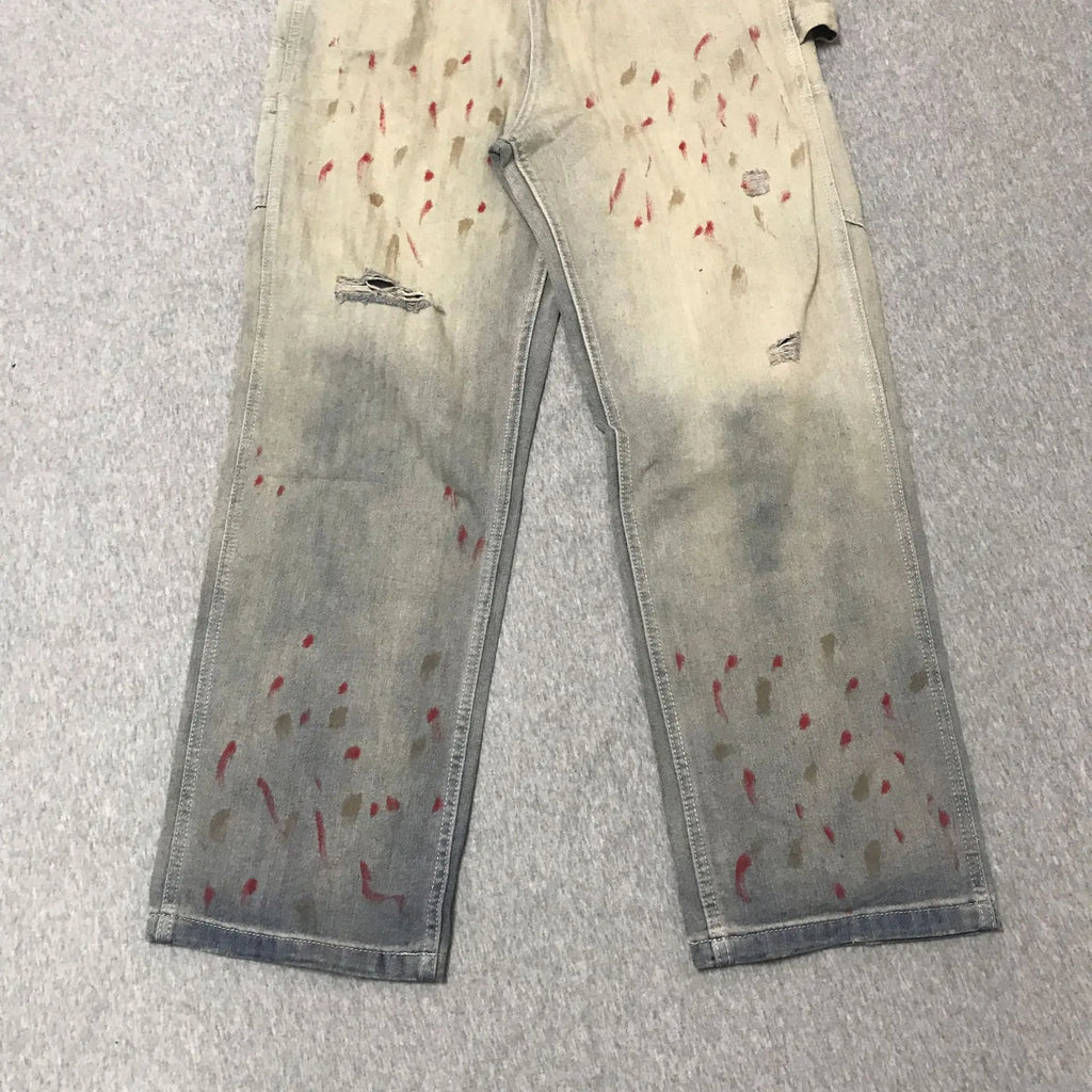 White Blood Straight-Leg Jeans