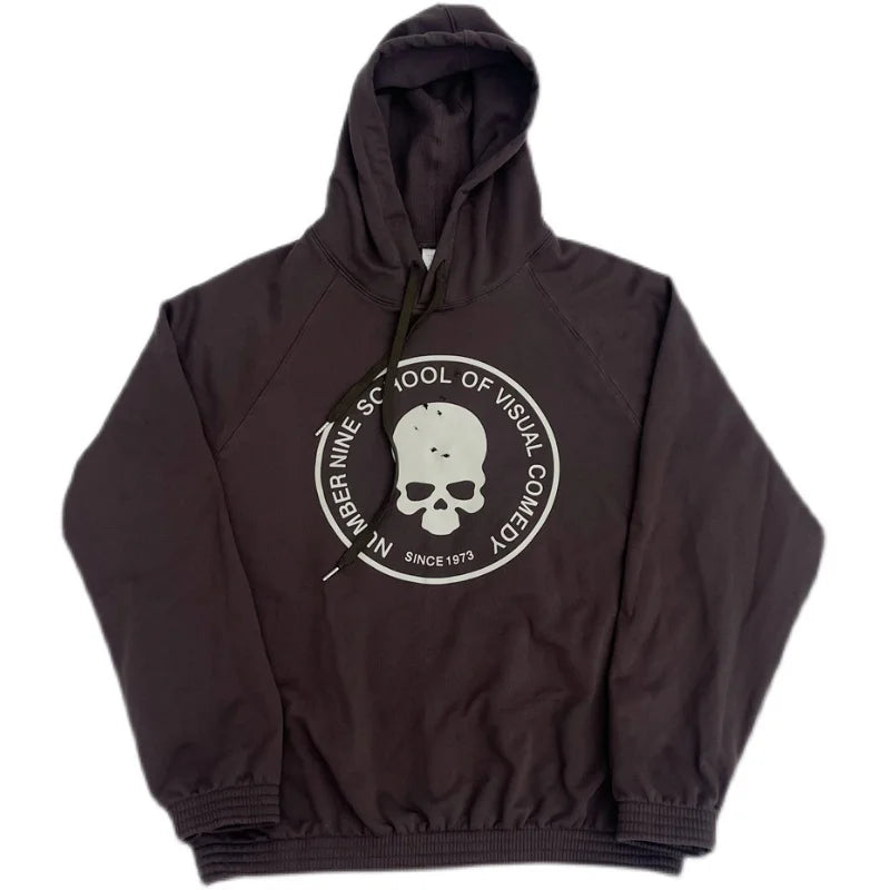 Black Skull Bold Print Graphic Hoodie