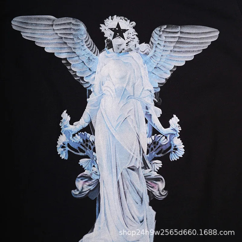 Black Angel Statue Dog Graphic Tank
