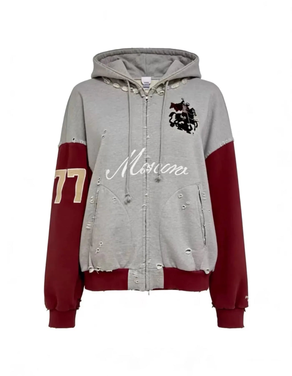 Beige Statement Graphic Hoodie
