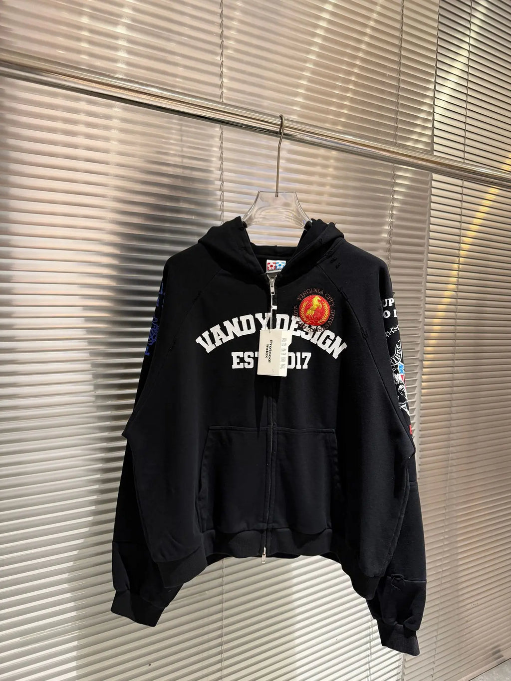 Black Bold Print Graphic Hoodie