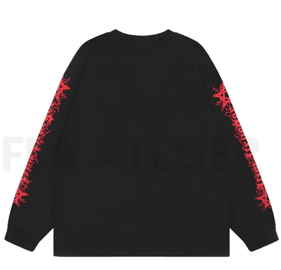 Black Statement Retro Print Graphic Tee