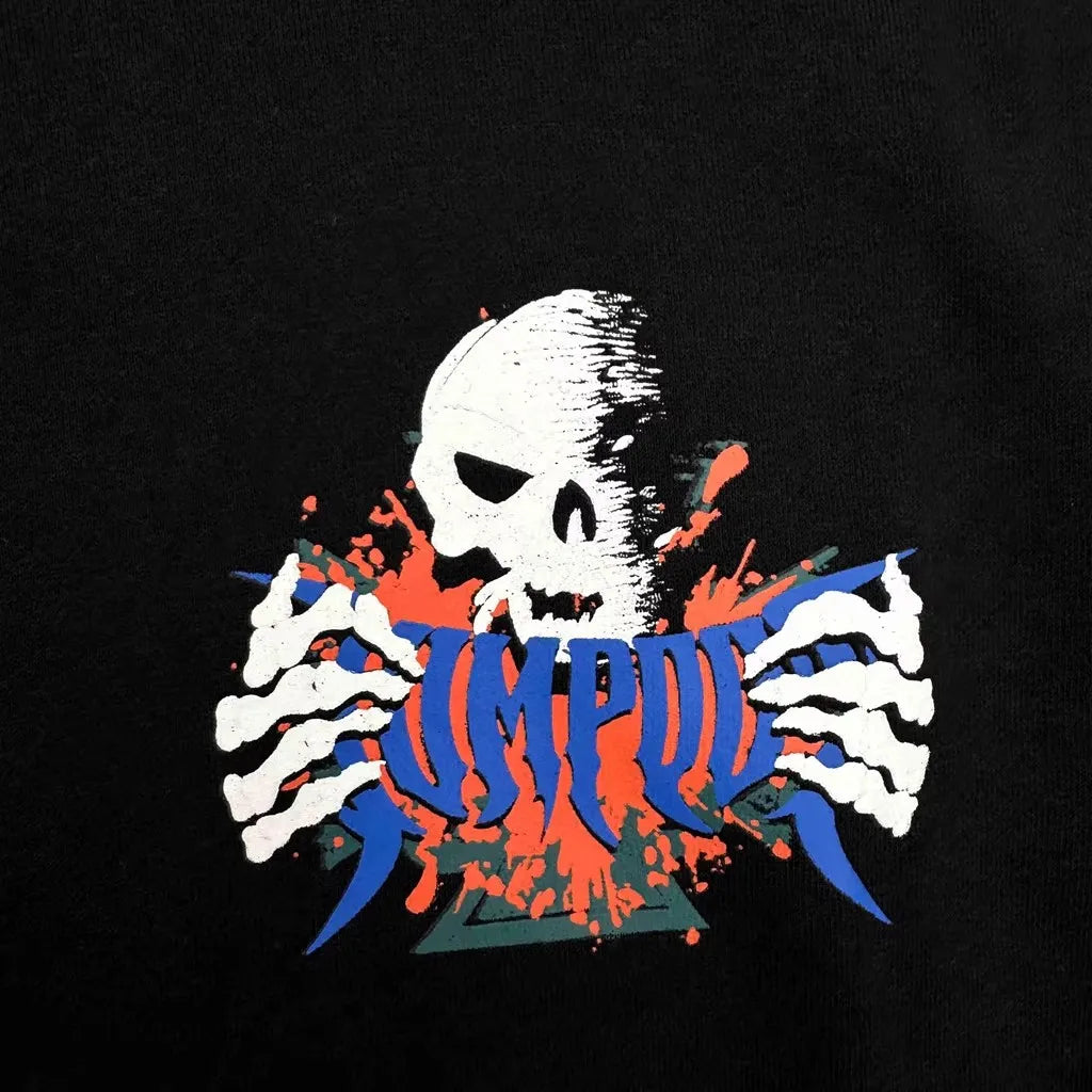 Black Skull Jumpout Graphic Hoodie