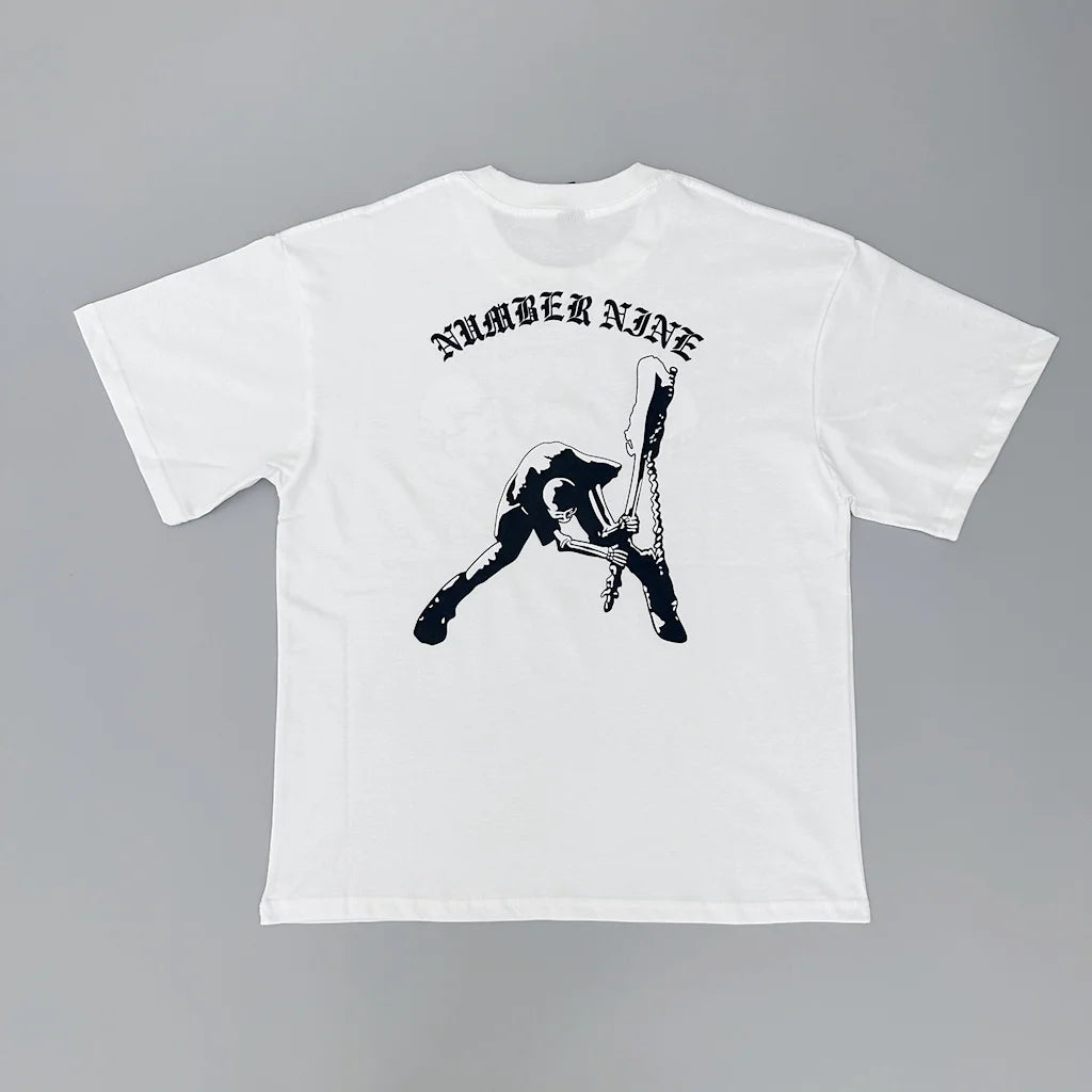 Beige Skull Head Guitar Graphic Tee