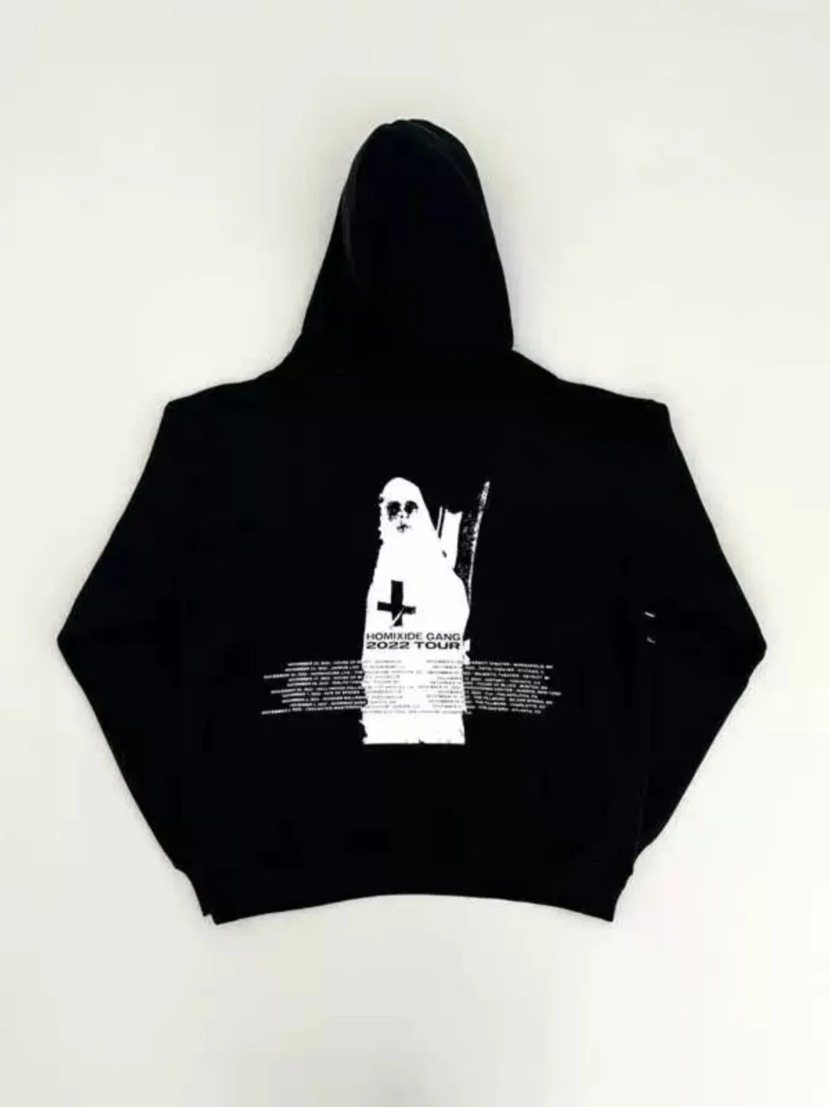 Black Distressed Graphic Hoodie