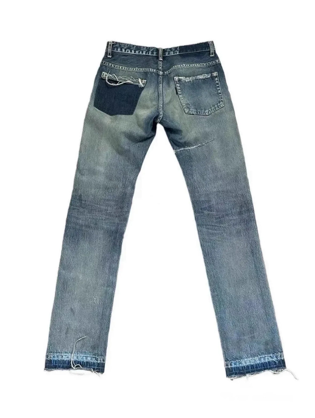 Gray Thunderbolt Straight-Leg Jeans