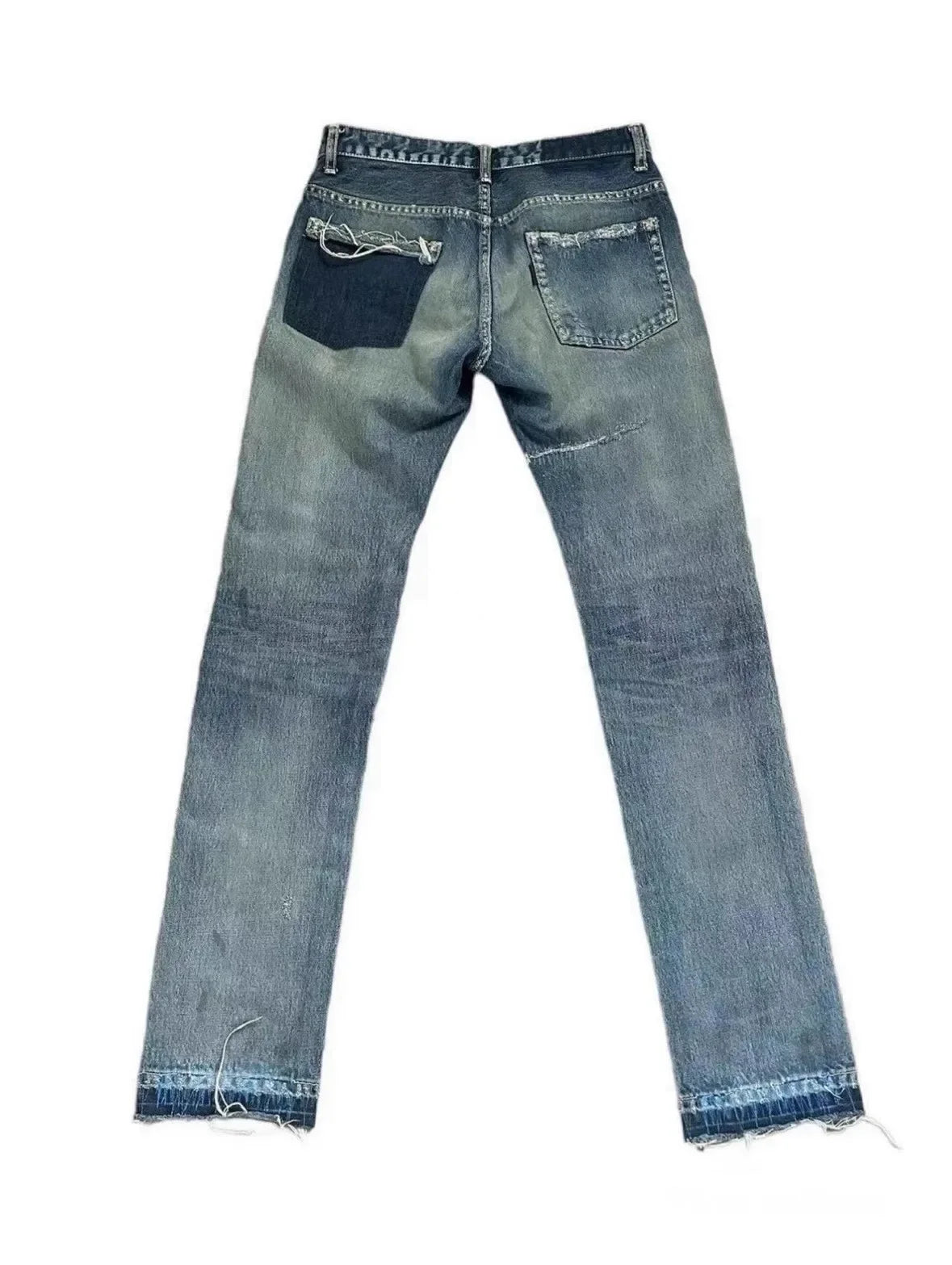 Gray Thunderbolt Straight-Leg Jeans