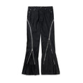Black Folding Straight-Leg Jeans
