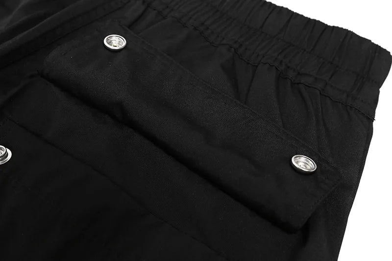 Black Tactical Paratrooper Cargo Pants