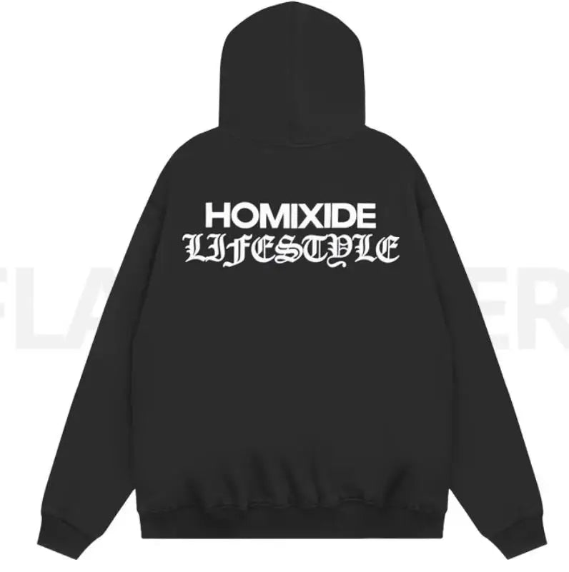 Black Statement Bold Artwork Graphic Hoodie