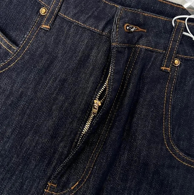 Black Statement Straight-Leg Jeans
