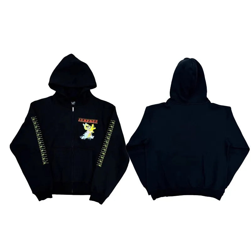 Black Bunny Gun Jumpout Graphic Hoodie
