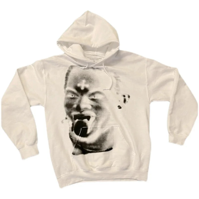 White Face Cat Graphic Hoodie