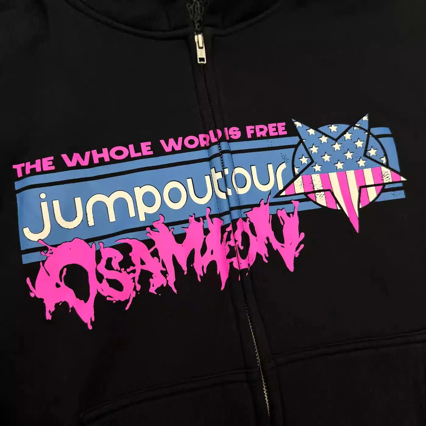 Black Jumpout World Free Graphic Hoodie