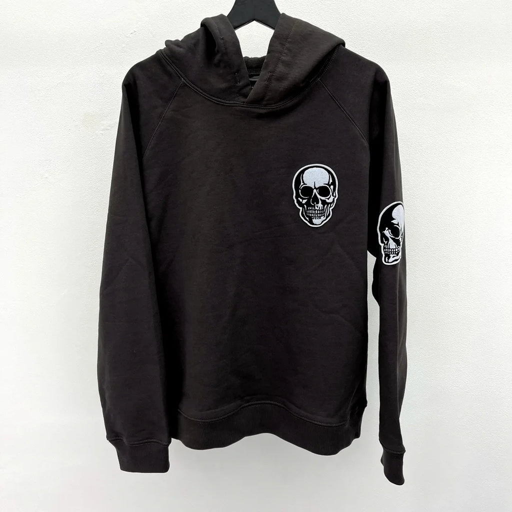 Black Skull Head Face Graphic Hoodie