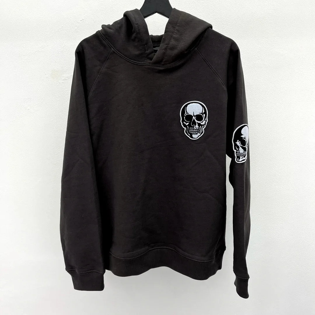 Black Skull Head Face Graphic Hoodie